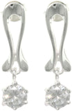 Jewelry Trends Sterling Silver Round-cut Cubic Zirconia Dangle Earrings
