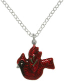 Jewelry Trends Enameled Pewter Red Cardinal Bird Charm with 18" Necklace Chain