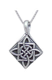 Jewelry Trends Sterling Silver Celtic Four Point Quaternary Knot Pendant on 18 Inch Box Chain Necklace