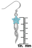 Jewelry Trends Sterling Silver Shooting Star Dangle Earrings with Blue CZ