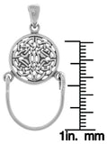 Jewelry Trends Sterling Silver Round Celtic Knotwork Charm Holder Pendant