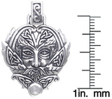 Jewelry Trends Sterling Silver Celtic Green Man Trinity Pendant on 18 Inch Box Chain Necklace Greenman