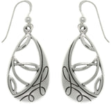 Jewelry Trends Sterling Silver Teardrop Twist Dangle Earrings
