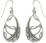 Jewelry Trends Sterling Silver Teardrop Twist Dangle Earrings