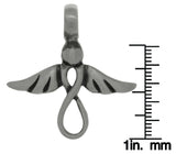 Jewelry Trends Pewter Infinity Angel with Wings Pendant on Steel Ball Chain Necklace