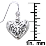 Jewelry Trends Sterling Silver Celtic Eternal Love Heart Knot Work Dangle Earrings