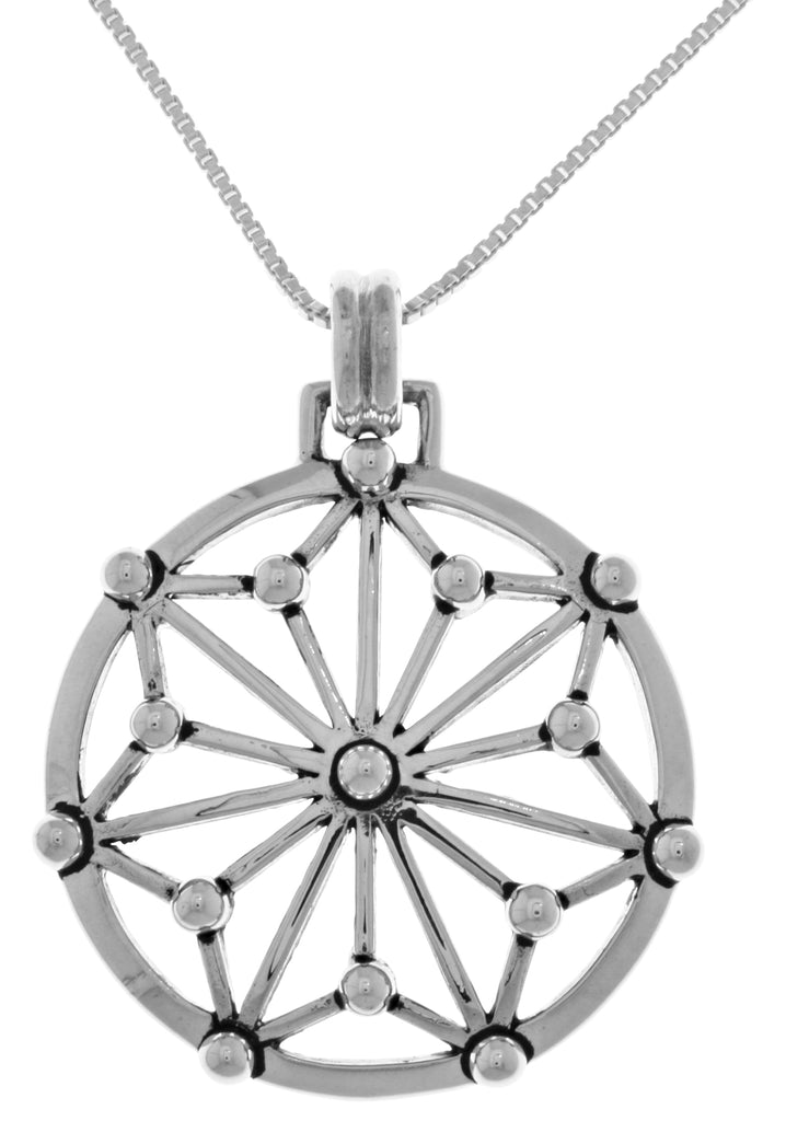 Jewelry Trends Sterling Silver GIN Energy Star Pendant on 18 Inch Box Chain Necklace