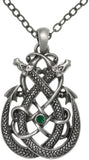 Jewelry Trends Pewter Celtic Dragon Teardrop Knot Pendant on 24 Inch Chain Necklace