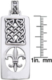 Jewelry Trends Sterling Silver Fleur De Lis Celtic Knot Pendant on Box Chain Necklace