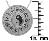 Jewelry Trends Sterling Silver Yin Yang Chinese Zodiac Pendant on 18 Inch Box Chain Necklace