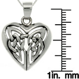 Jewelry Trends Sterling Silver Celtic Knot Heart Pendant with 18 Inch Box Chain Necklace Mothers Day Gift