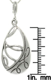 Jewelry Trends Sterling Silver Teardrop Twist Pendant with 18 Inch Box Chain Necklace