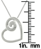 Jewelry Trends Sterling Silver Petite Swirl Heart Pendant on 18 Inch Box Chain Necklace Gift