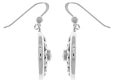Jewelry Trends Sterling Silver Celtic Knot Round Shield Dangle Earrings with Synthetic Ruby