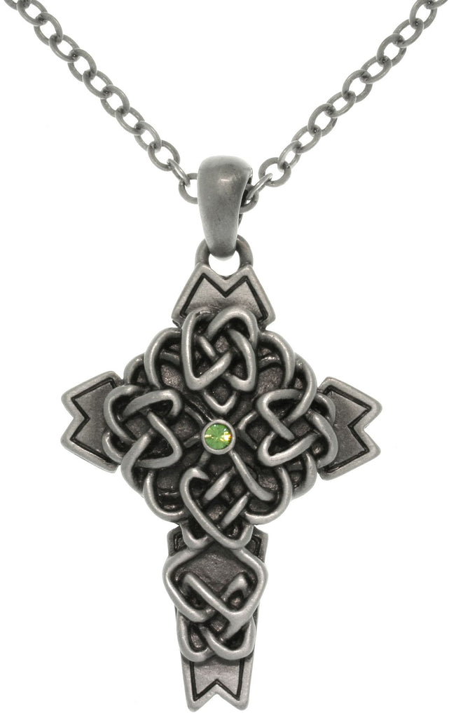 Jewelry Trends Pewter Five Cross Pendant with 18 Inch Black