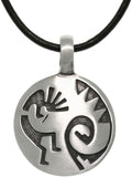 Jewelry Trends Pewter Etched Kokopelli Pendant with 18 Inch Black Leather Cord Necklace