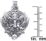 Jewelry Trends Sterling Silver Celtic Green Man Trinity Pendant on 18 Inch Box Chain Necklace Greenman