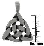 Jewelry Trends Pewter Celtic Triangle Knot Pendant on Black Leather Necklace
