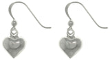 Jewelry Trends Sterling Silver Petite Puff Heart Dangle Earrings