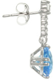Jewelry Trends Sterling Silver Sky Blue Cubic Zirconia Drop Earrings