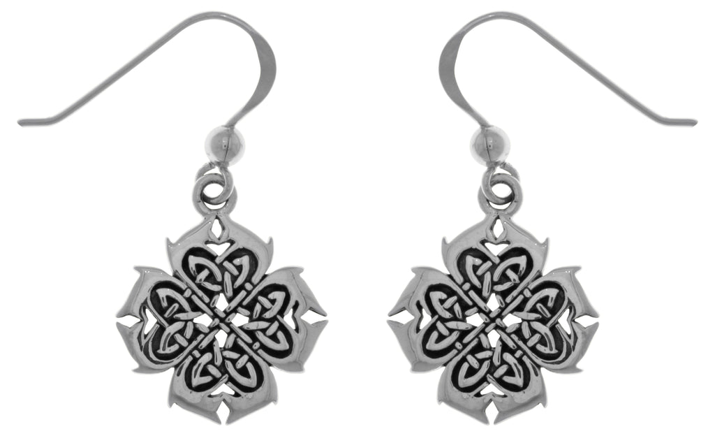 Jewelry Trends Sterling Silver Celtic Knotwork Cross of Inspiration Dangle Earrings
