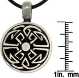 Jewelry Trends Pewter Good Fortune Celtic Unisex Pendant on 18 Inch Black Leather Cord Necklace Fathers Day Gift