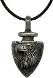 Jewelry Trends Pewter Men's Eagle Arrowhead Pendant with 18 Inch Black Leather Cord Necklace Fathers Day Gift