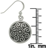 Jewelry Trends Sterling Silver Viking Round Celtic Whirl Wind Dangle Earrings