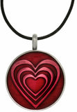 Jewelry Trends Pewter Glossy Red Epoxy Heart Pendant on 18 Inch Leather Necklace