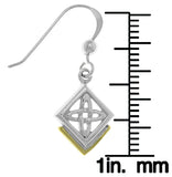 Jewelry Trends Sterling Silver Celtic Knot of Inner Connection Dangle Earrings with Gold-plating