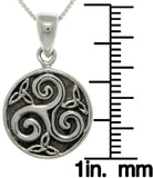 Jewelry Trends Sterling Silver Celtic Trinity Spiral Pendant on Box Chain Necklace