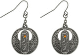 Jewelry Trends Pewter Rhinestone Egyptian Cartouche Earrings