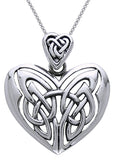 Jewelry Trends Sterling Silver Celtic Heart Pendant on 18 Inch Box Chain Necklace Gift