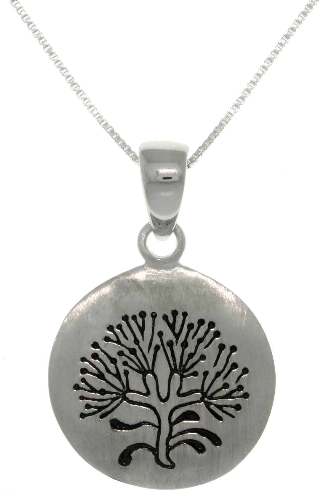 Jewelry Trends Sterling Silver Celtic Tree of Life Pendant with Rune  Message on 18 Inch Box Chain Necklace