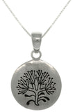 Jewelry Trends Sterling Silver Rune Stone Tree of Life Pendant on 18 Inch Box Chain Necklace for Spiritual Growth