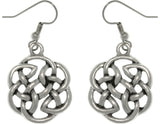 Jewelry Trends Pewter Celtic Knot Shield of Destiny Dangle Earrings
