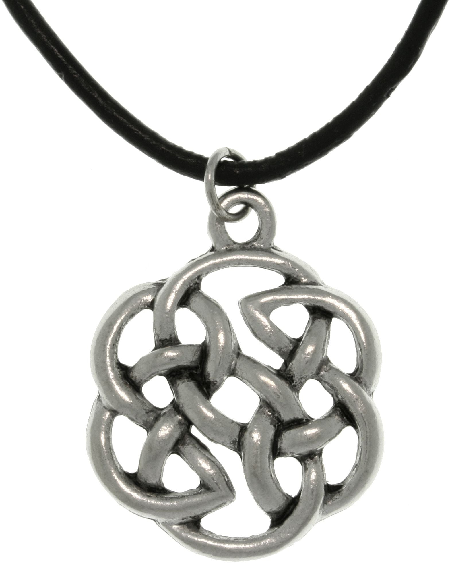 Jewelry Trends Pewter Unisex Celtic Shield of Destiny Pendant with 18 Inch Black Leather Cord Necklace