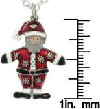 Jewelry Trends Pewter Enamel Holiday Santa Claus Charm with 18 Inch Chain Necklace