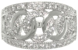 Jewelry Trends Sterling Silver Pave set Cubic Zirconia CZ Love and Hope Links Ring Whole Sizes 6 - 9