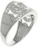 Jewelry Trends Sterling Silver Pave set Cubic Zirconia CZ Love and Hope Links Ring Whole Sizes 6 - 9