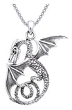 Jewelry Trends Sterling Silver Winged Sea Serpent Dragon Pendant on 18 Inch Box Chain Necklace