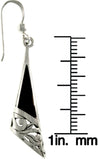 Jewelry Trends Sterling Silver Black Onyx Filigree Long Dangle Earrings