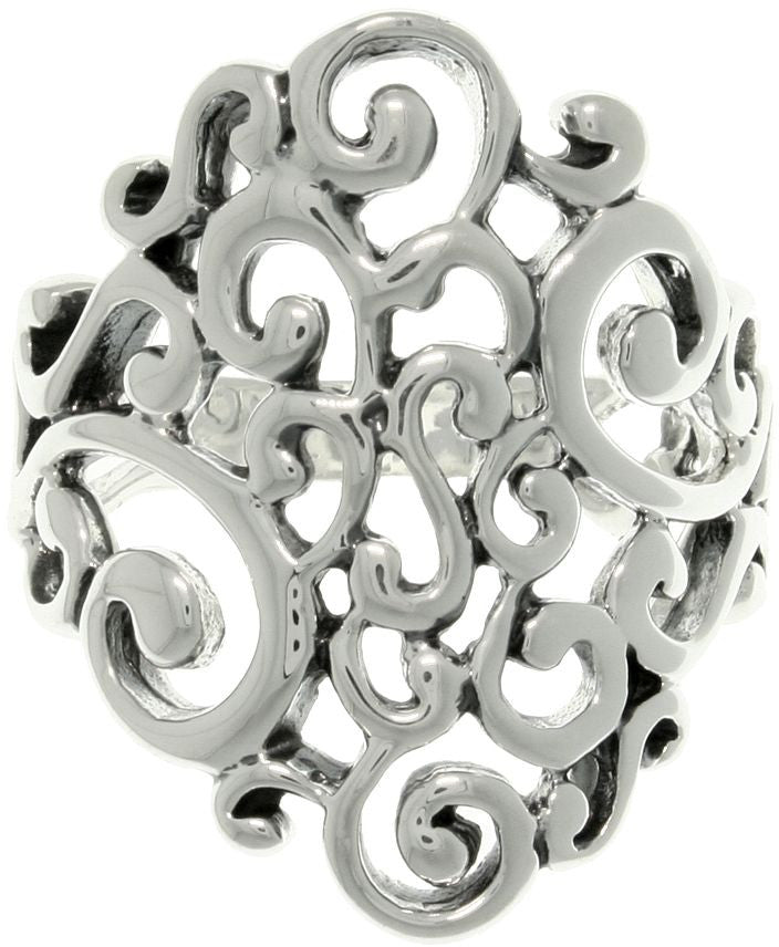 Jewelry Trends Sterling Silver Swirl Ring Whole Sizes 6 - 9