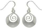 Jewelry Trends Sterling Silver Round Framed Swirl Earrings