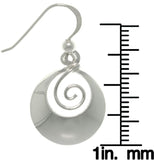 Jewelry Trends Sterling Silver Round Framed Swirl Earrings