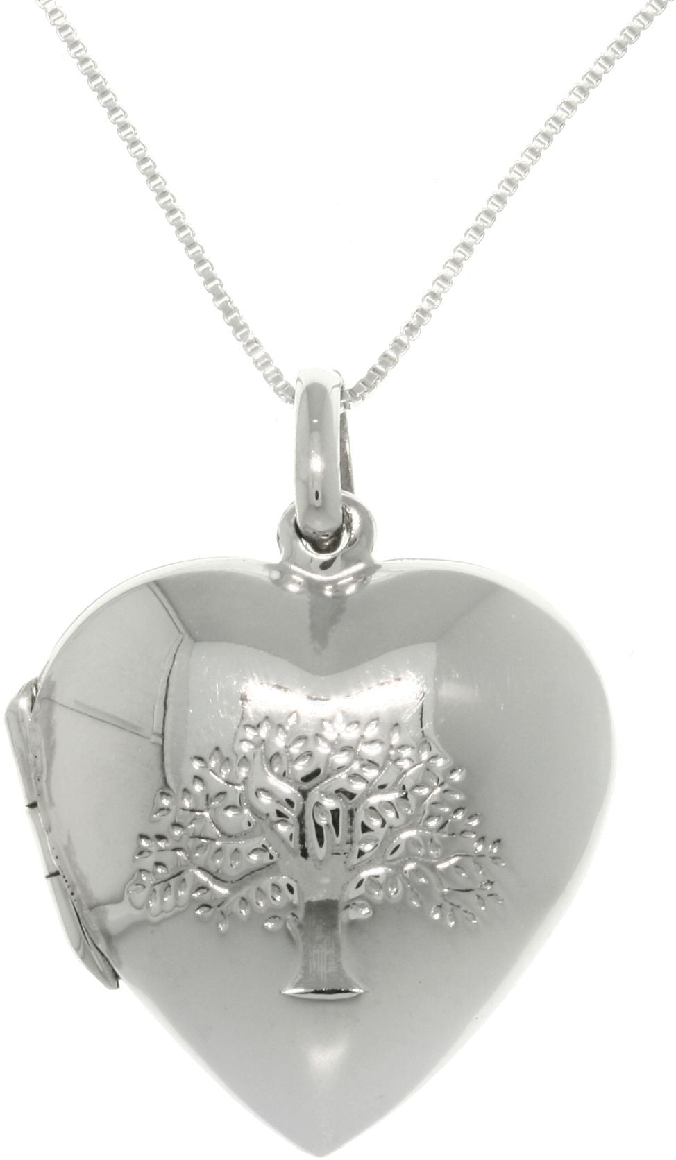 Jewelry Trends Sterling Silver Tree of Life Heart Locket Pendant with 18 Inch Chain Necklace
