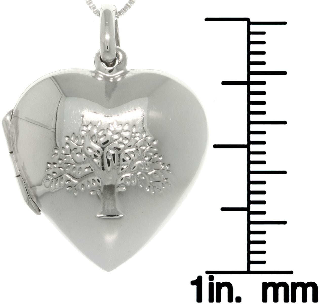 Heart Locket Pendant Necklace in Sterling Silver (18)