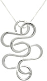 Jewelry Trends Sterling Silver Snake Swirl Pendant on 18 Inch Box Chain Necklace