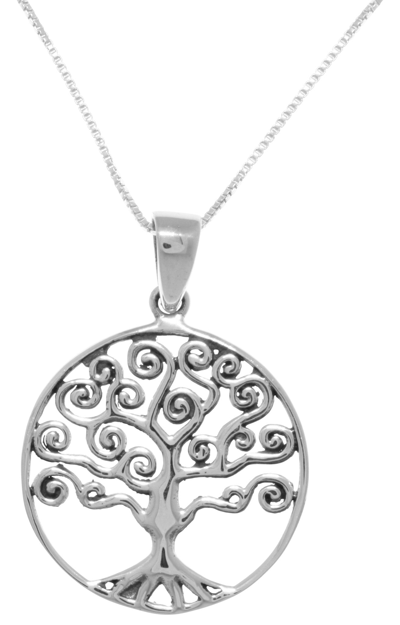 Jewelry Trends Sterling Silver Celtic Love Tree of Life Pendant on 18 Inch Box Chain Necklace