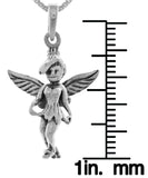 Jewelry Trends Sterling Silver 3D Pixie Fairy Pendant on 18 Inch Box Chain Necklace